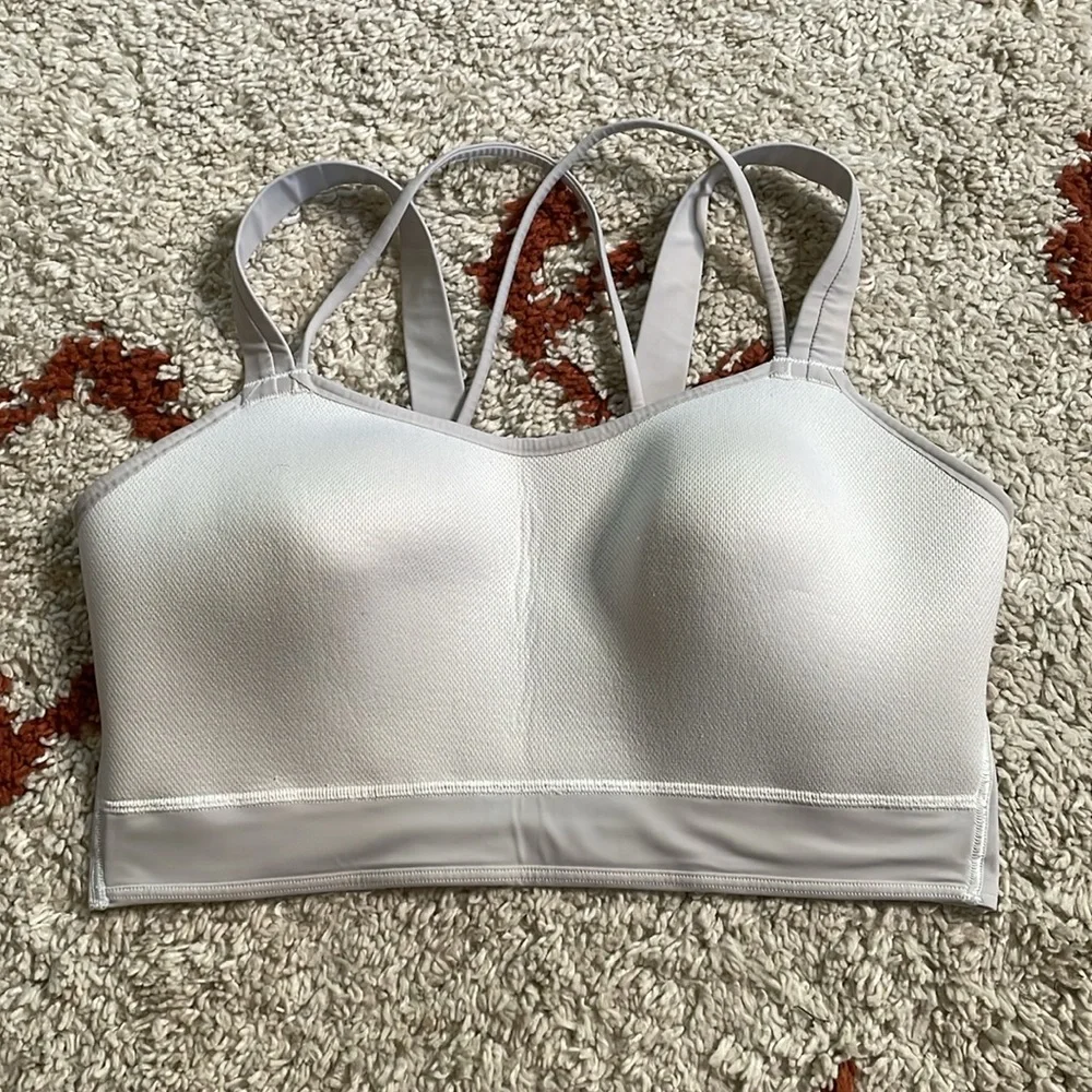 Lululemon- Like a Cloud Longline- Sz 10- Silver/White- C/D Cup! - Picture 8 of 11
